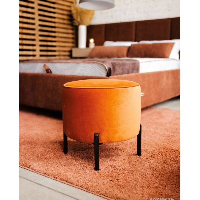 Пуф Круглий D-450 на чорних опорах